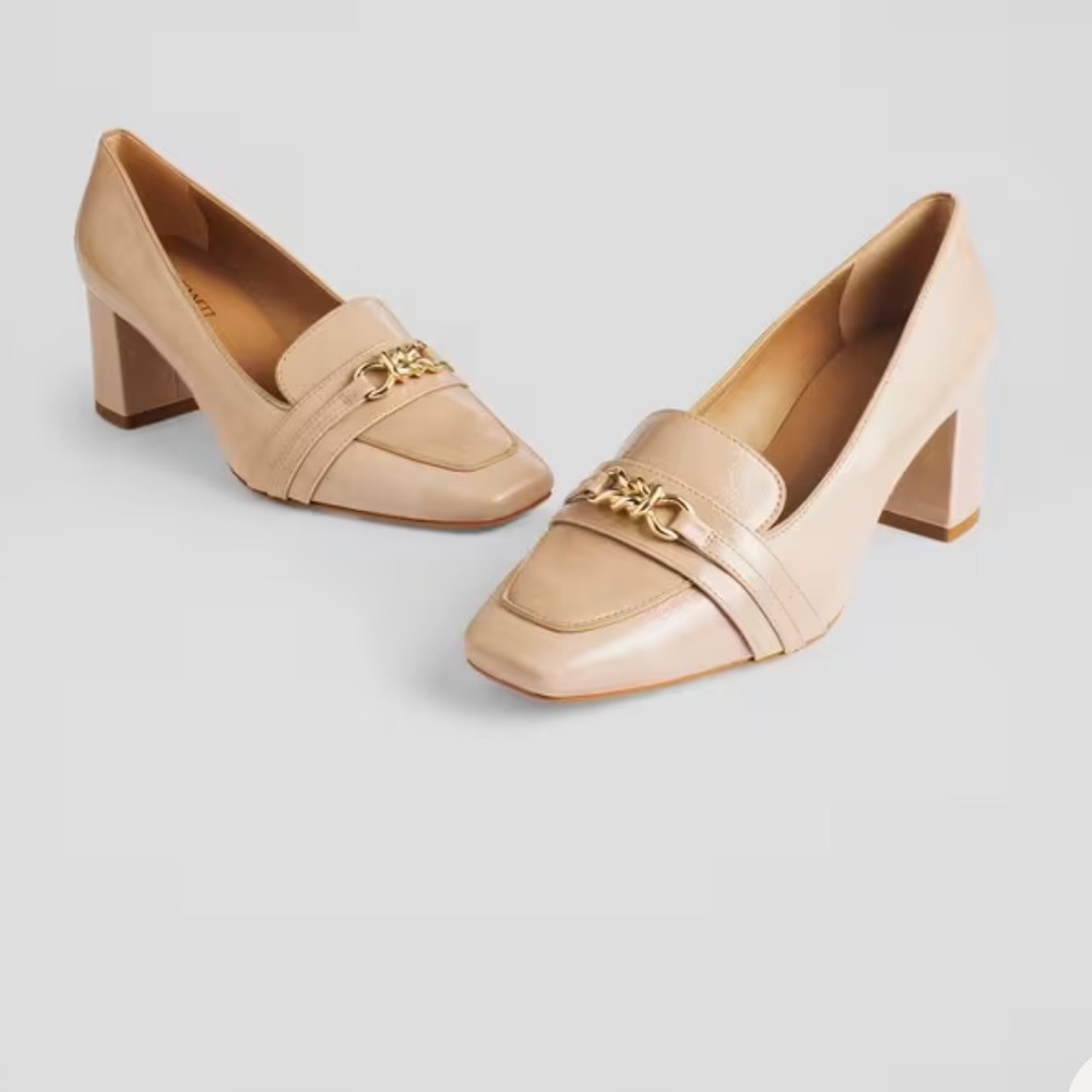 LK Bennett Sydnie Leather Block Heel Loafer Court New in Box - Picture 3 of 8